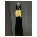 JESSICA MCCLINTOCK FULL LENGTH BLACK VELVET GOWN