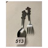 MICKEY MOUSE SPOON AND FORK