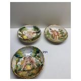 THREE CAPODIMONTE PLATES