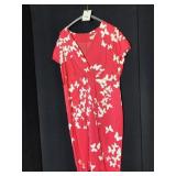 MARINA RINALDI VISCOSE STREET LENGTH PINK AND