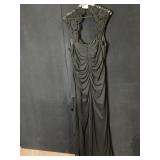 ESCAPE FULL LENGTH BLACK DRESS WITH LACE OPEN
