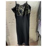 MARINA RINALDI BLACK DRESS WITH LACE BODICE PURE