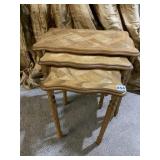 OAK FINISH 3 NESTING TABLES