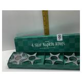 4 STAR NAPKIN RINGS ALUMINUM W/ OPENING FOR NAME