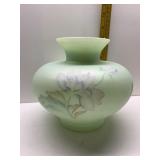RETIRED FENTON 8" HAND PAINTED BY S. HOPKINS VASE