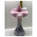 FENTON HAND PAINTED 12" VASE- SIGNED M YOUNG