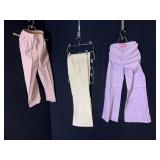 THREE PAIR OF VINTAGE BELL BOTTOM TROUSERS WHITE
