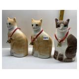 THREE CERAMIC CAT BANKS