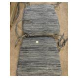 2 THICK TIE-ON SEAT CUSHIONS (BLUE)
