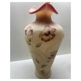 FENTON HAND PAINTED LISA LUCAS 14" VASE