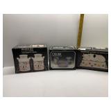 NEW IN BOX COW BUTTER DISH, ORIENTAL BATH SET,