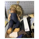 COMPOSITION DOLL W/ HOLAND SHOES, VINTAGE DOLL