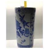 BLUE/WHITE BIRD MITIF UMBRELLA STAND