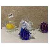 4 GLASS FISH YELLOW ONE HAS ROUGH TAIL