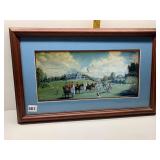 HORSE PRINT POLO PLAYERS - W/ DOG 14" X