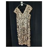 TADASHI SHOJI FANCY GOLD SEQUIN DRESS SIZES 16