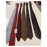 6 NECK TIES BERNARD, ABBOUD, ETC.