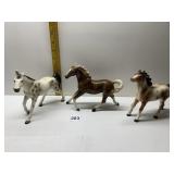 THREE GLAZED FINISH HORSE