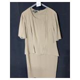 LAFAYETTE 148 KNITTED TAUPE KNITTED DRESS SIZE 16
