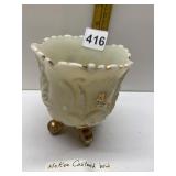 CARMEL GLASS GOLD FOOTED DISH