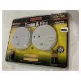 TWIN PACK SMOKE AND FIRE KIDDE DETECTORS
