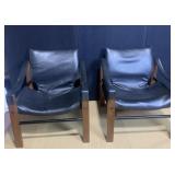 MID CENTURY MODERN "SAFARI" LOUNGE CHAIRS BY