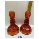 AMBERINA CANDLESTICKS 6.75"