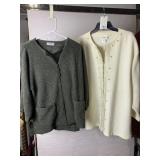 RAFAEL WOMAN OFF WHITE KNITTED ZIP FRONT JACKET