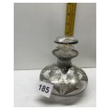 SILVER OVERLAY BOTTLE W/ STOPPER