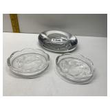 VAL LAMBERT DISHES, UNUSUAL THICK GLASS DISH