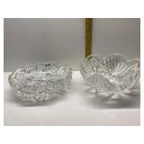 CUT GLASS BOWL AND PRESSED GLASS ONE CHIP ON EDGE
