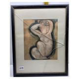 NUDE PRINT HAS BROKEN GLASS