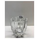 2 THICK CRYSTALL VASES 4.25" H