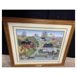 LINDA NELSON STOCKS FRAMED PRINT 1452/1950 FARM