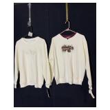 TWO OFF WHITE SWEATSHIRTS SIZE XL NEW WITH TAGS