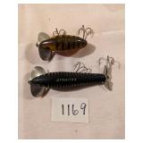 TWO FRED ARBOGAST JITTERBUG FISHING LURES