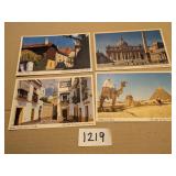 FOUR TWA POST CARDS CAIRO SPAIN VATICAN CITY ROME