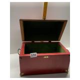 RED WOOD STORAGE BOX