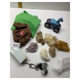 DOLL WIGS, WOOD ROLLING TOY