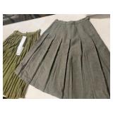 PLEATED SKIRT, BLACK AND PURPLE SKIRT