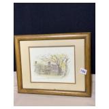 FRAMED PRINT COLONIAL WILLIAMSBURG SIGNED A STAGE