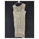TASASHI SHOJI METALLIC EMBROIDERY THREAD DRESS