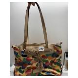 COLORFUL DOONEY AND BOURKE PURSE W/ TASSEL