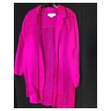 SUSAN E RILEY HOT PINK MIDI UNLINED JACKET SZ XL