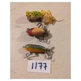 ONE HEDDON LURE WITH SPINNER AND TWO HULA LURES