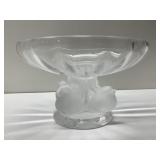LALIQUE BIRD BASE PEDESTAL DISH 3.5" H X 5.5" D