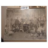 TWO OLD PHOTO PRINTS MOUNTED ON CARDSTOCK