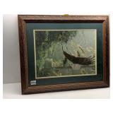 EAGLE IN FLIGHT PRINT WOOD FRAME