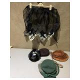 FELT AND OTHER SZ. 22 HATS, FANCY APRON