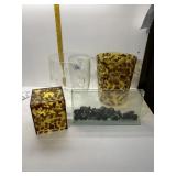 TRASH CANS, TISSUE BOX COVER, ROCKS IN